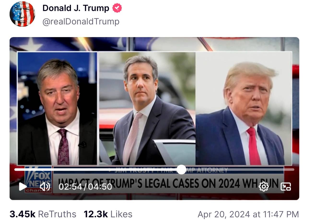 Trump Posted a Fox News Clip Flashing Star Witness Michael Cohen’s ...