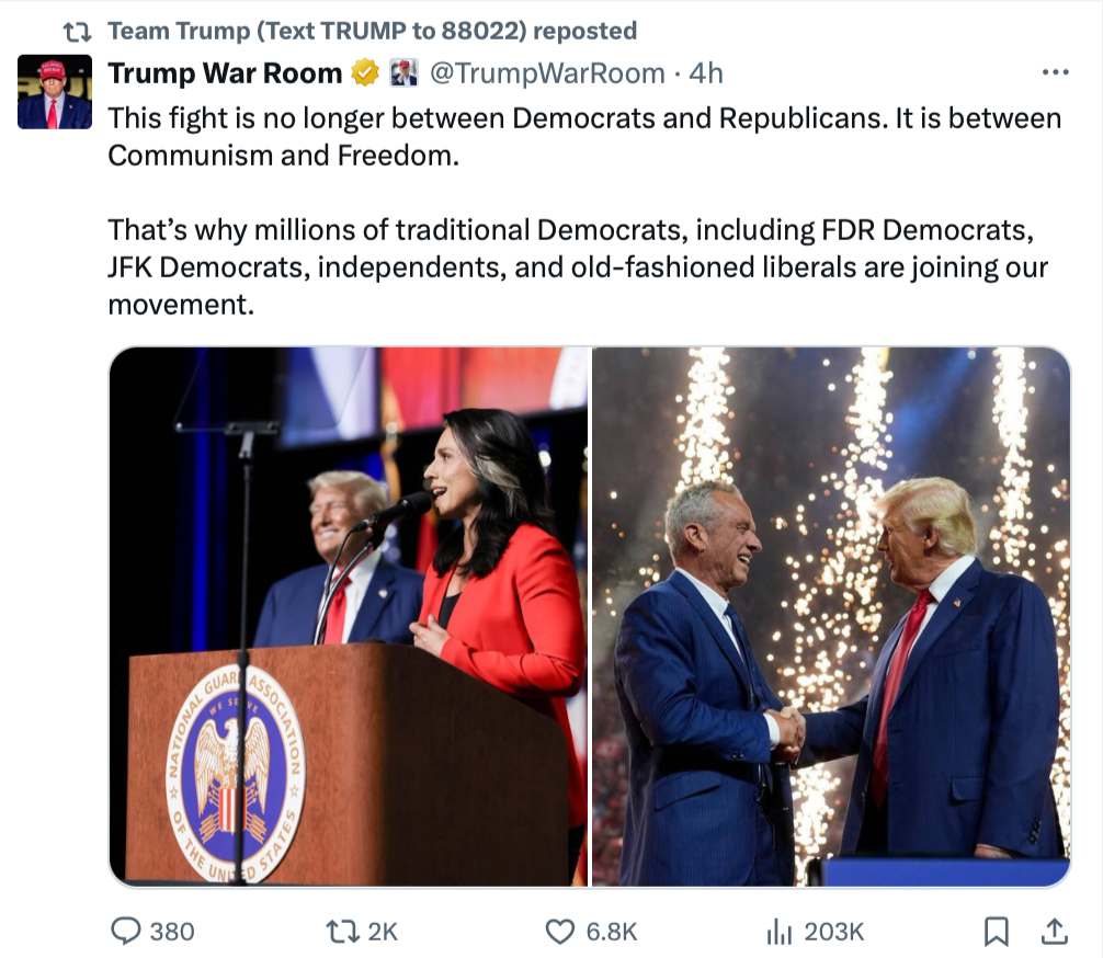 Trump Recycled Months Old Tulsi Gabbard Endorsement to Stage Detroit ...