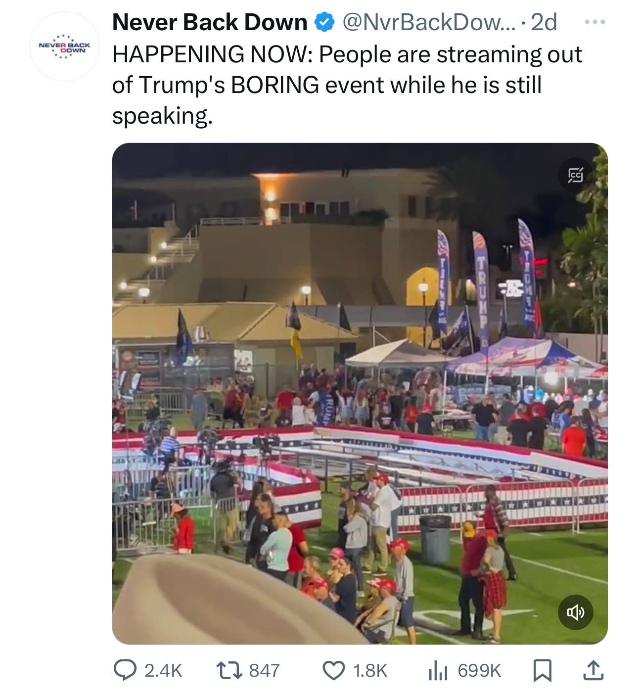 Trump Defends Crowd Size: “People Rushed from Bleachers to Field Area ...