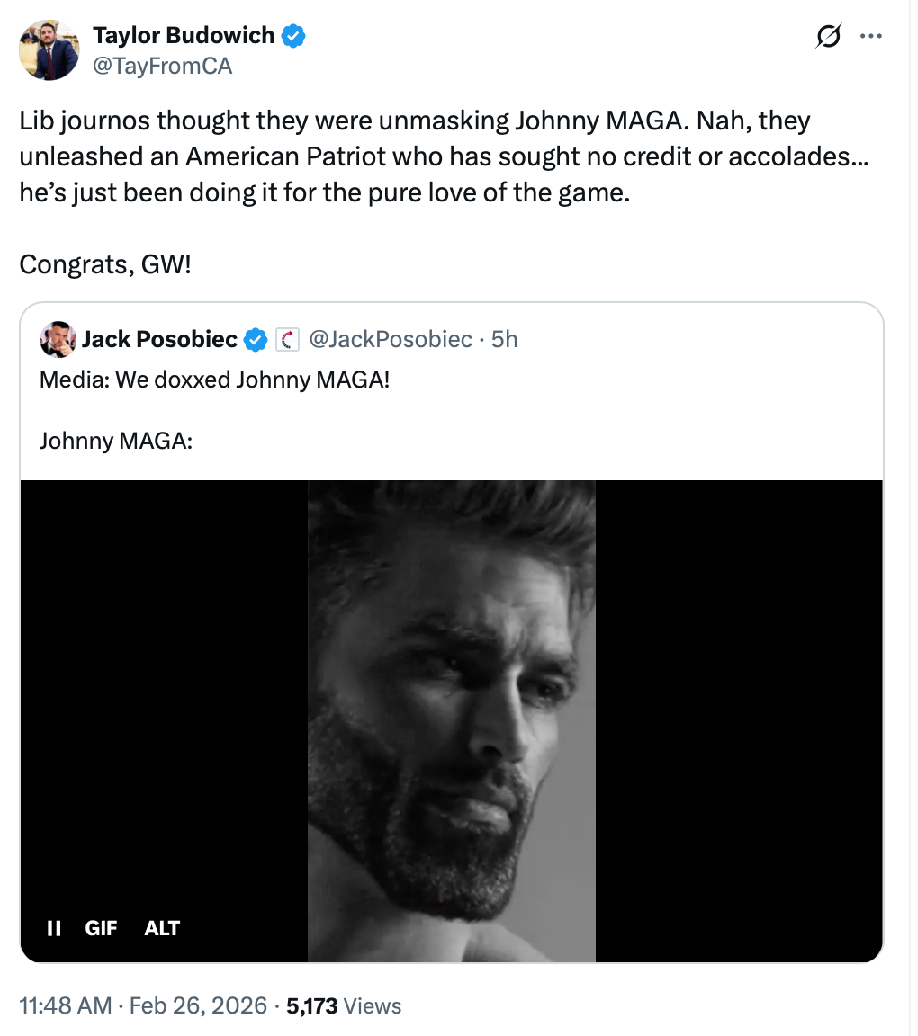 White House Linked “Johnny MAGA” Account Denies Impersonating a