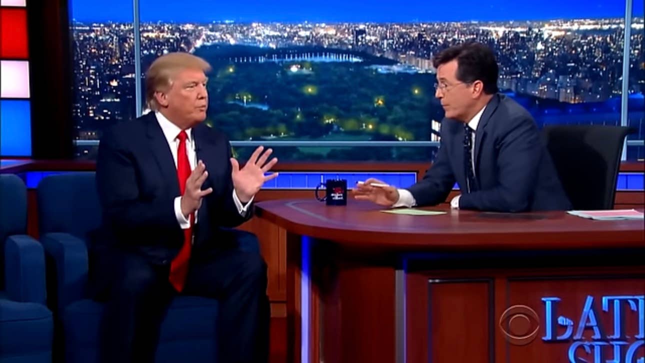 Trump Shares Misleading Clips of 2015 Colbert Interview, Claims CBS ...