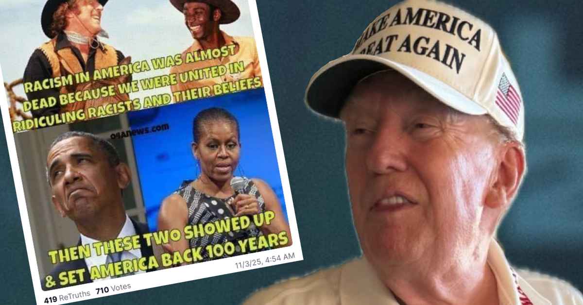 Trump Reposts Meme Blaming the Obamas for Racism in America