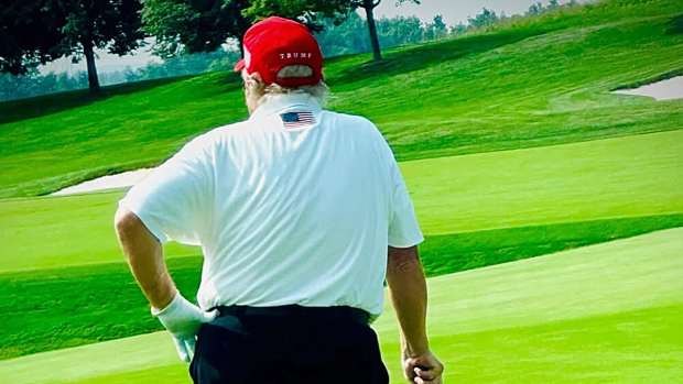 Trump golfing