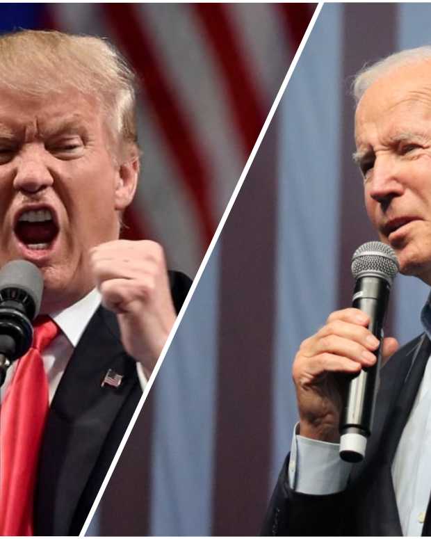 Donald Trump on the campaign trail in Las Vegas. Joe Biden on the campaign trail in Philadelphia.
