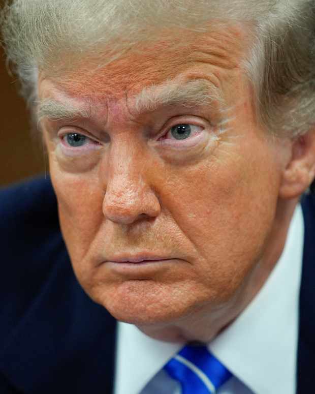 Former President Donald Trump waits for the start of proceedings in his trial at Manhattan criminal court, Monday, May 13, 2024, in New York.