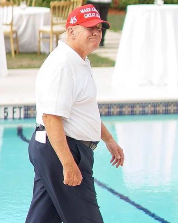Trump at Mar-a-Lago pool