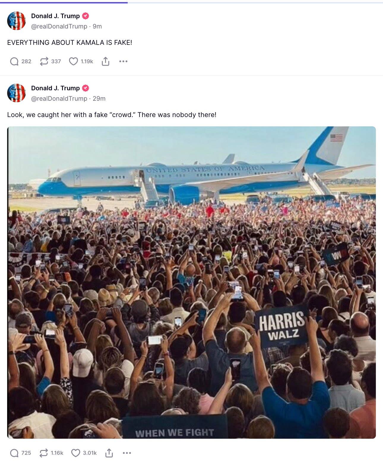 Trump Evades Reporter Confronting His Debunked Kamala Harris AI Crowd ...