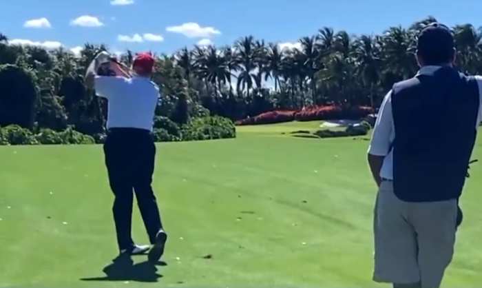 Trump golfing