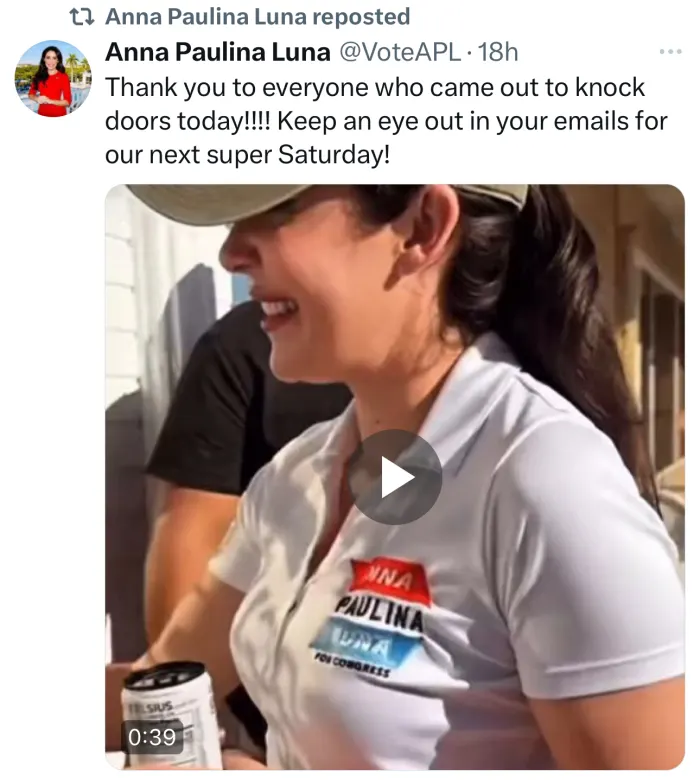 GOP Rep. Anna Paulina Luna Used Taylor Swift Song for Political Video (meidasnews.com)