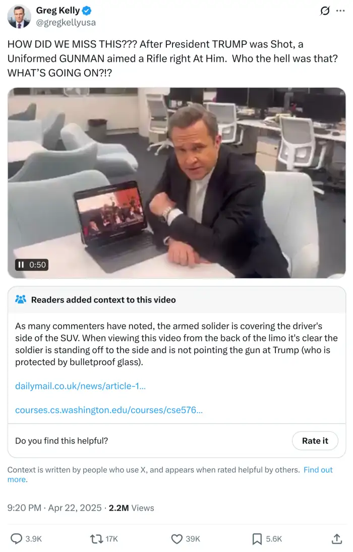 Newsmax Host Greg Kelly Pushes Debunked Conspiracy About Trump’s Security Detail Following Butler Shooting (meidasnews.com)