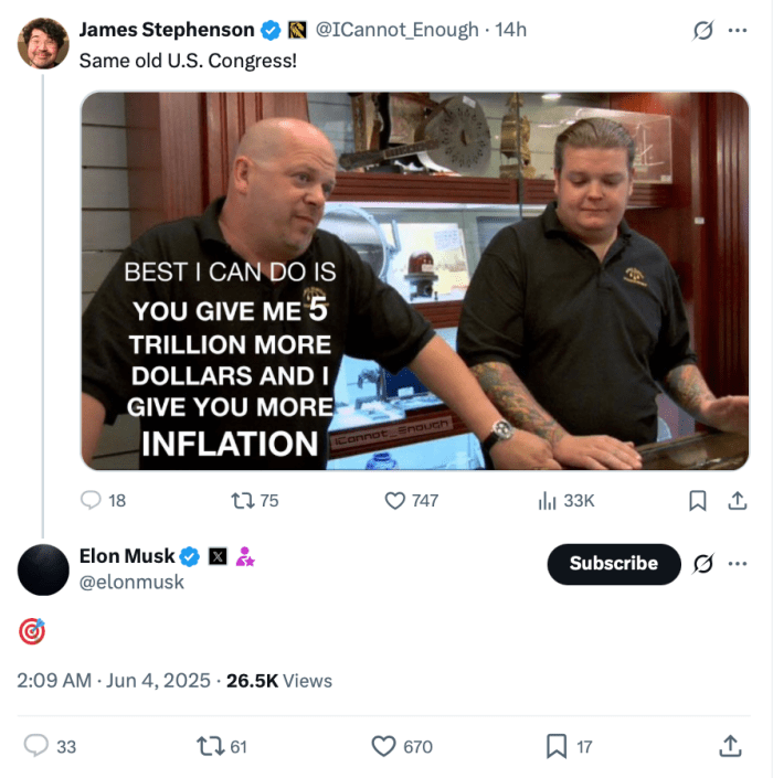 Elon Musk's reply