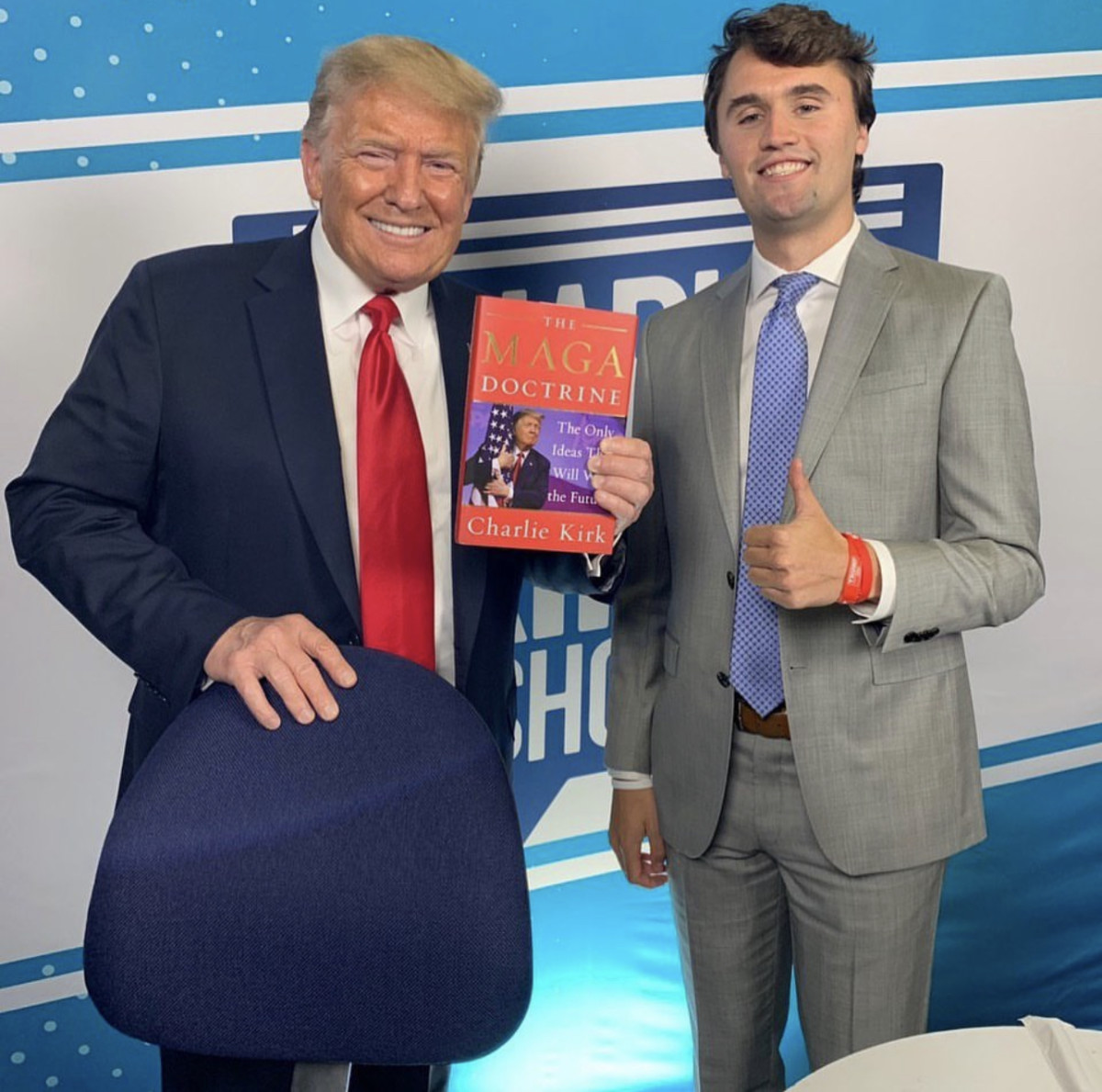 Trump with MAGA Doctrine author and TPUSA CEO Charlie Kirk