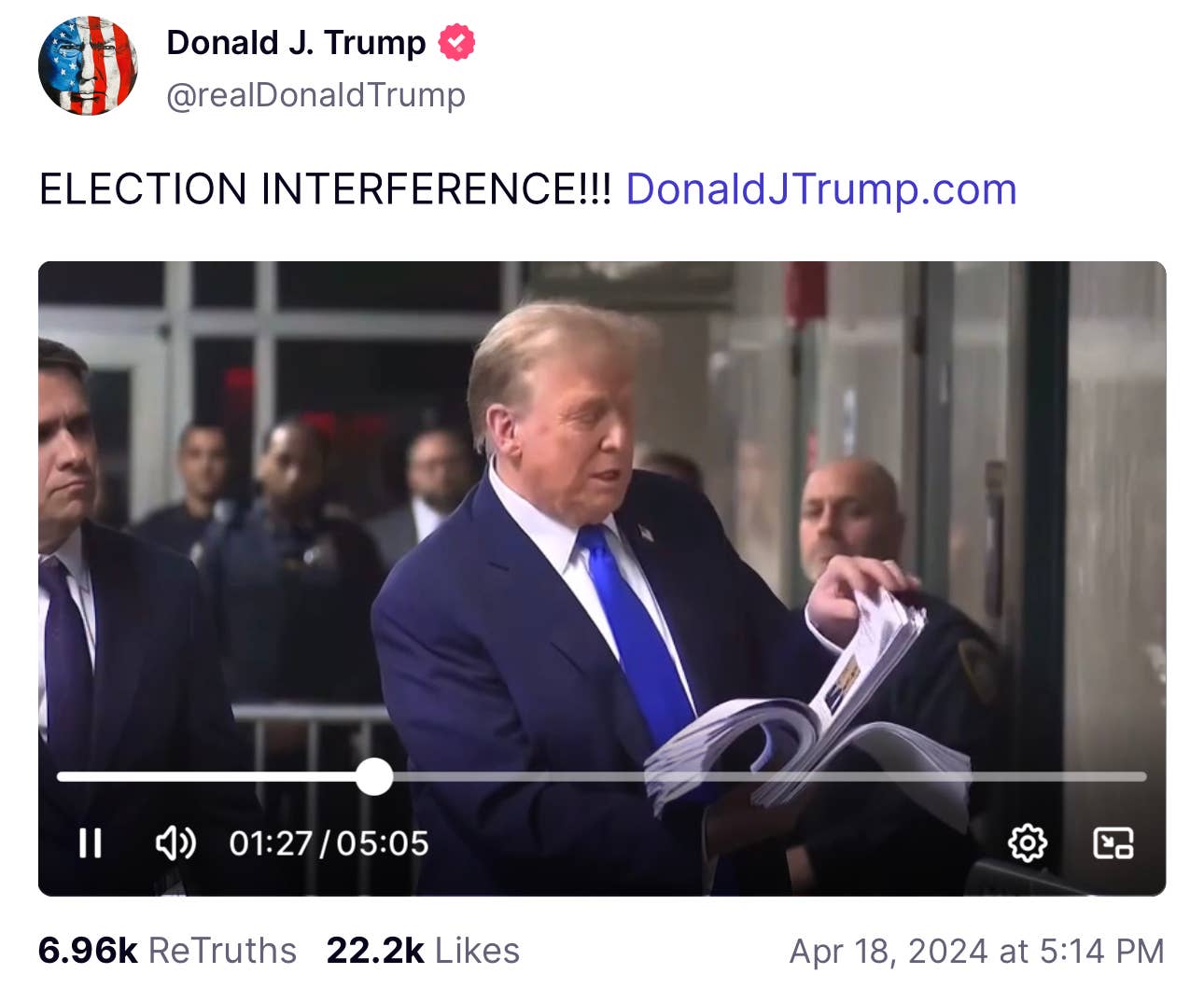 Trump Flashed an Image of Star Witness Michael Cohen Outside the ...