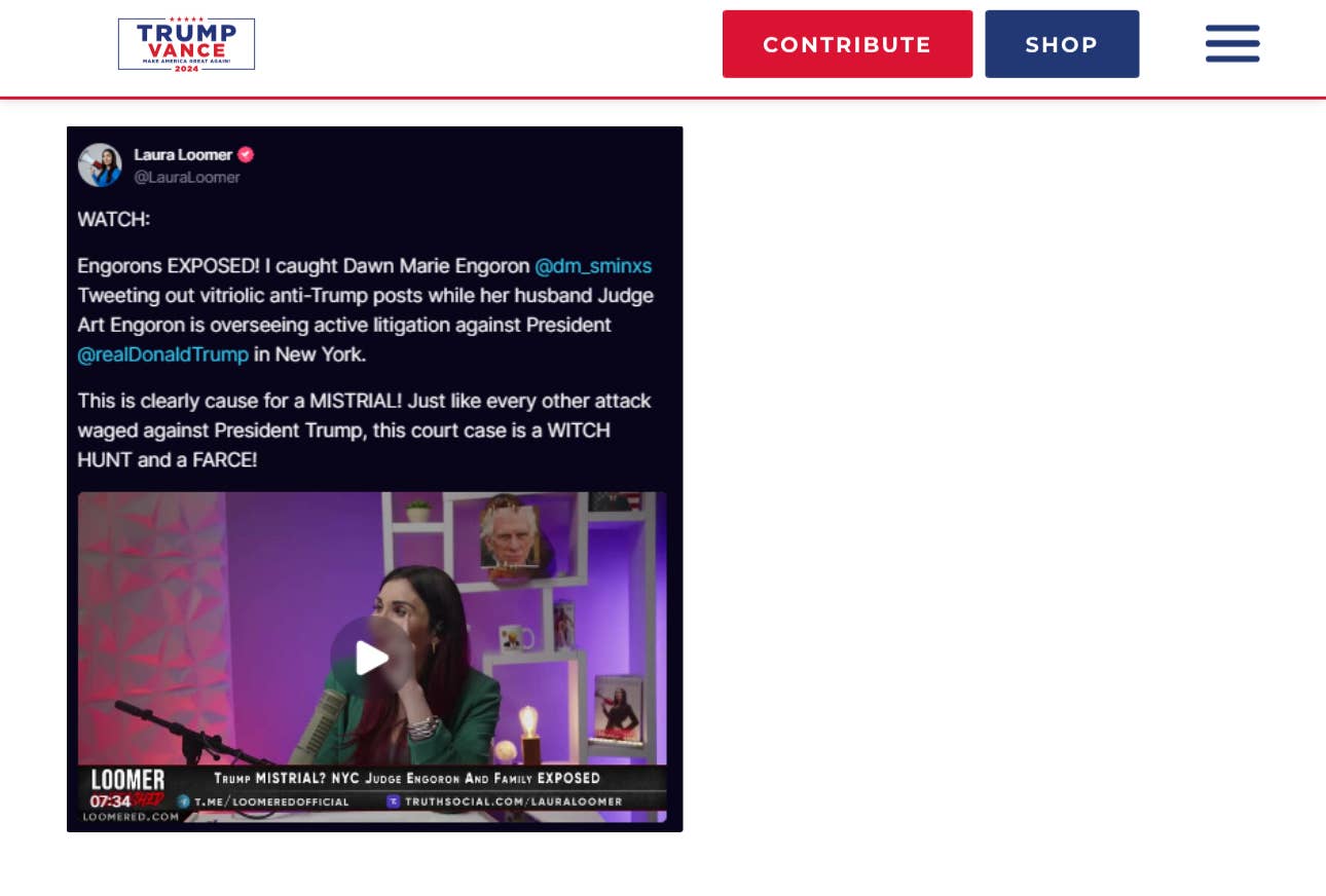 The Trump Campaign Amplified Laura Loomer A Dozen Times On Their Own 