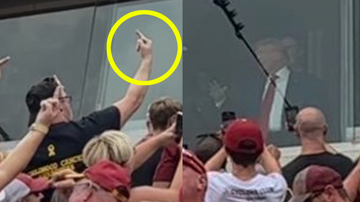 Trump Gets Flipped Off At Iowa Game After Getting Booed - MeidasTouch News