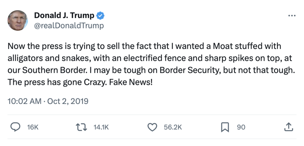 Trump Proposed Feeding Migrant Children to Alligators in Truth Social