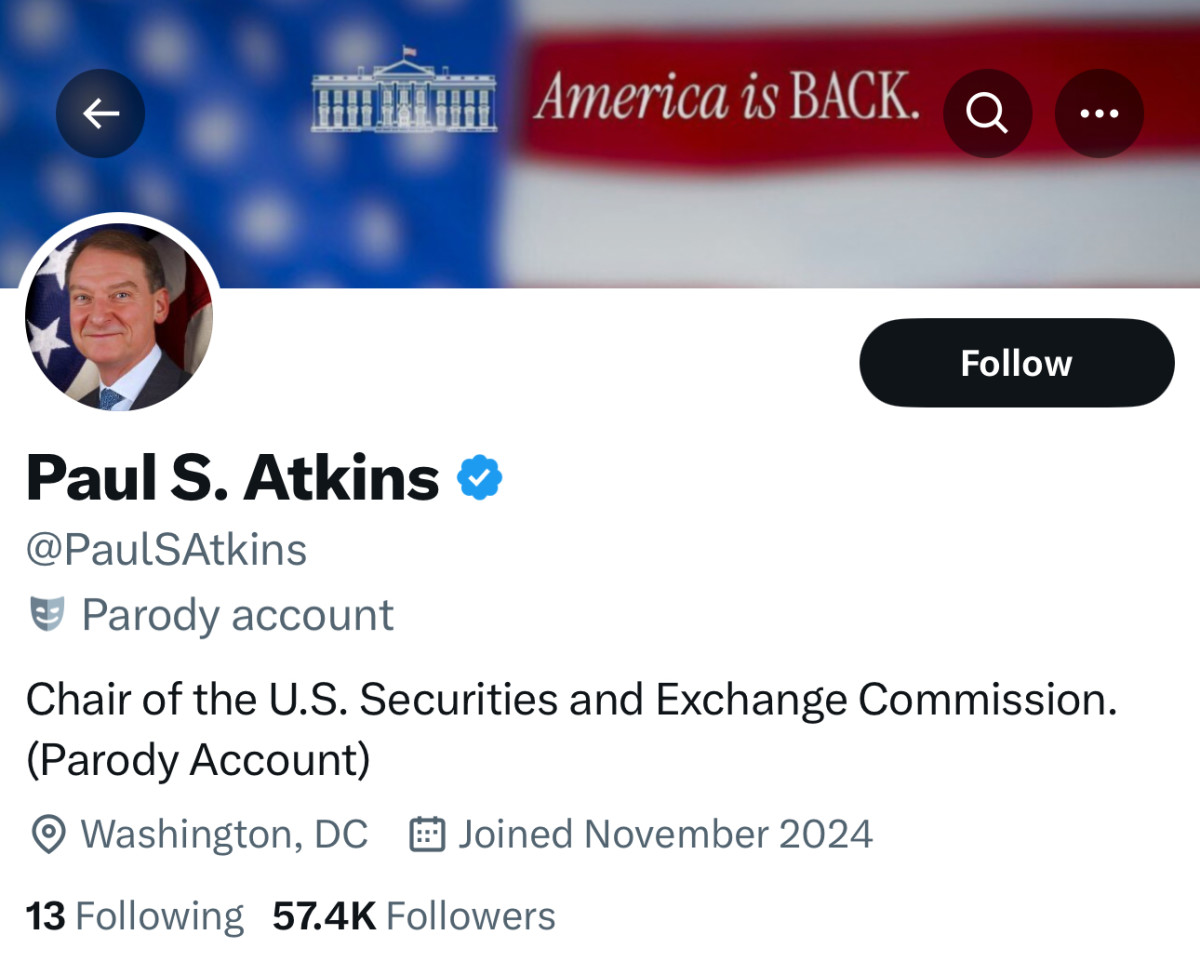 Trump White House Tags Parody Account in SEC Chair Announcement -  MeidasTouch News