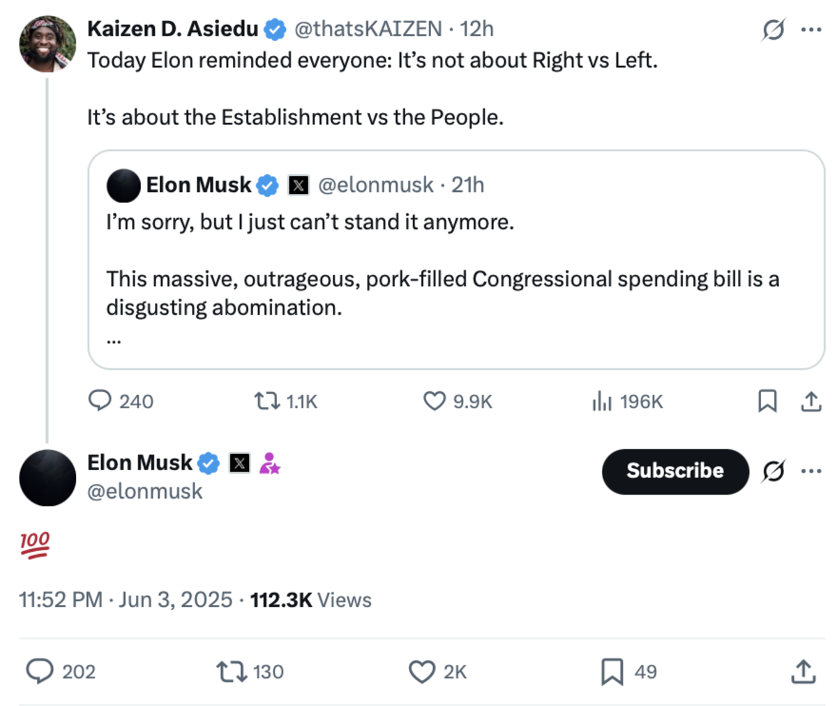 Elon Musk's reply