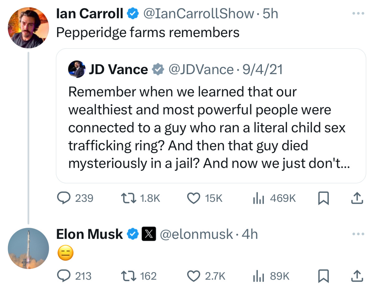 25 Tweets… Elon Musk Continues Attacking Trump Over Epstein Files