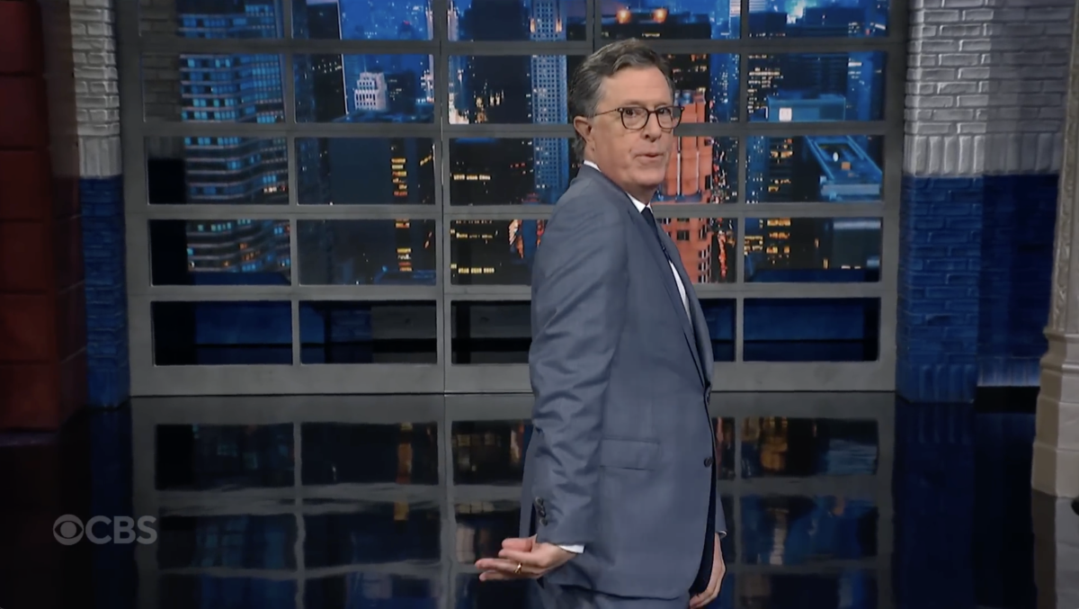 Stephen colbert mocks trump over viral golf cheating clip