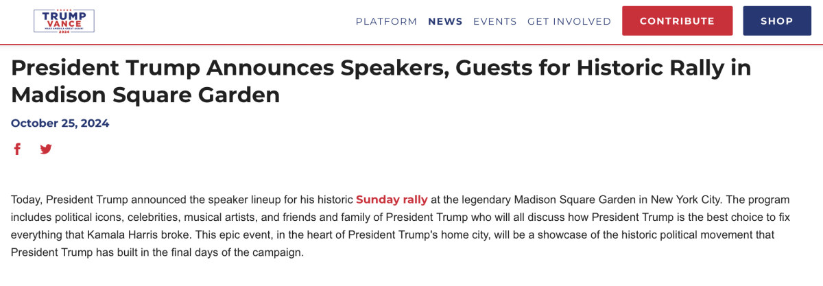 Before The Madison Square Garden Rally, Trump Announced Tony ...