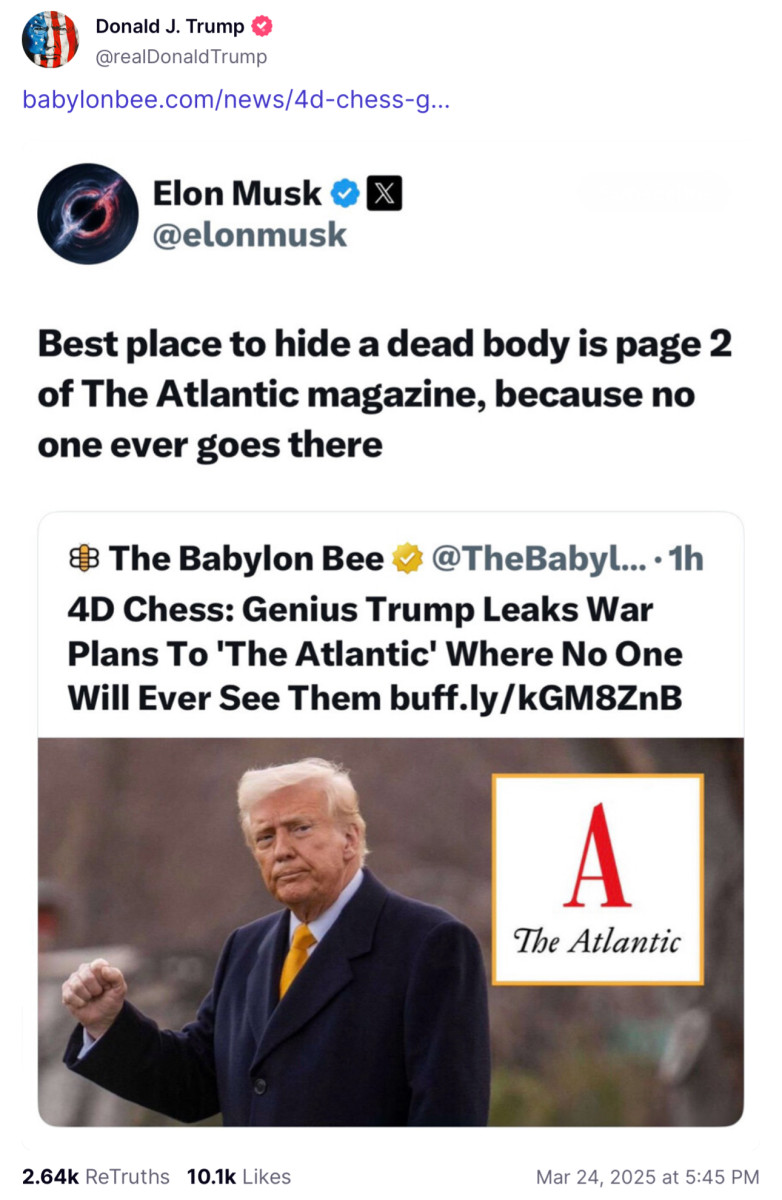 It’s Not Over Yet: Trump Still Hoping For Nobel In Literature For Latest Truth Social Post #BabylonBee - <img decoding=